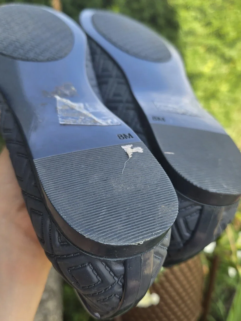Tory Burch Jelly Flats Navy Blue Bow Size 8
